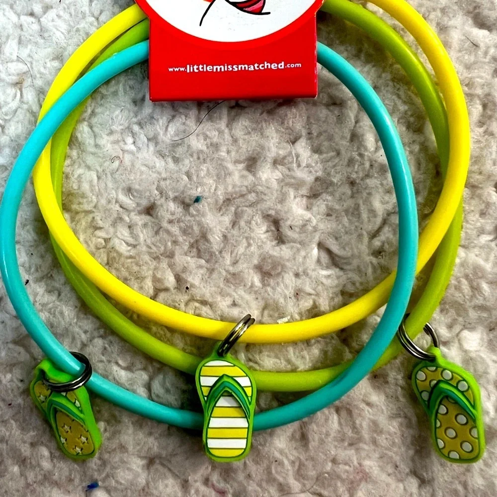 Little Miss Matched Rubber Bracelets with Flip Flop Rubber Charms